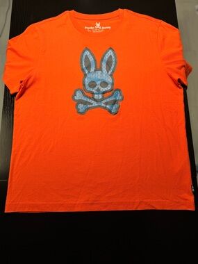 Psycho Bunny Orange Tee with Blue Logo
